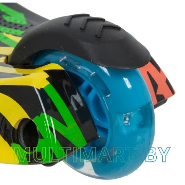 Самокат Novatrack RainBow Start Graffiti 120.NRAINBOW.GBL20 (голубой, 2020) картинка 5